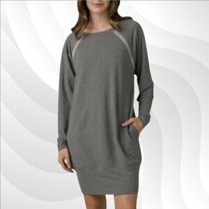 2/$50 Prana Ashy Gray Rosie Dress Size S | Long Sleeve Casual Dress